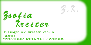 zsofia kreiter business card