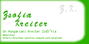 zsofia kreiter business card